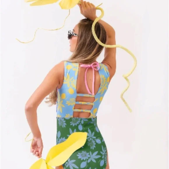 Lime Ricki x Lars Passionfruit High-Neck One Piece - Picture 2 of 6